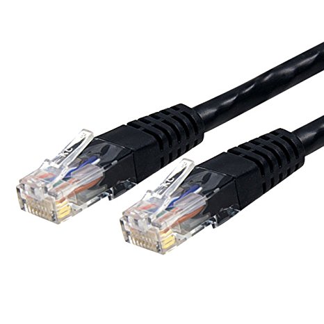 StarTech.com Black Molded RJ45 UTP Gigabit Cat6 Patch Cable - 15 Feet (C6PATCH15BK)