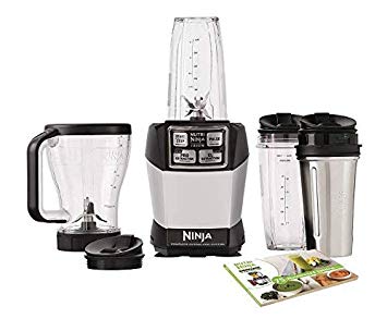 Ninja BL486 Personal Blender 1000-Watt Auto-iQ Base to Extract Nutrients for Smoothies/Juices and Shakes with (2) Stainless Steel 24 oz Cup and (1), 48 oz, Multi Serve Jar