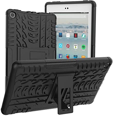 ROISKIN Amazon Kindle Fire HD 8 inch Tablet Case 2018/2017 Released 8th /7th GenerationDual Layer Heavy Duty Shockproof Impact Resistance Armor Protective Case with Kickstand