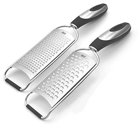 Jamie Oliver Stainless Steel Acid Etched Fine and Coarse Grater Set - Silver