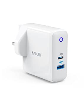 Anker Wall Charger USB C, 35W 2-Port Compact USB C Charger with 20W Power Delivery and 15W PowerIQ 2.0, PowerPort PD  2 for iPad Pro 2018, iPhone 11 / iPhone 11 Pro/XS/XR/X, Huawei P20/P30 and More （India Standard）