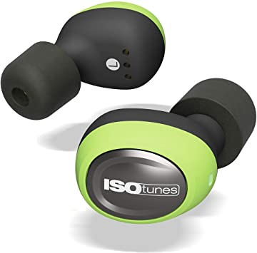 ISOtunes FREE True Wireless Earplug Earbuds, 22 dB Noise Reduction Rating, 21 Hour Battery, Noise Cancelling Mic, OSHA Compliant Bluetooth Hearing Protector (Safety Green)