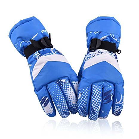 HUO ZAO Winter Snow Ski Gloves for Mens Warm Waterproof Winter Outdoor Cycling Snowmobile M