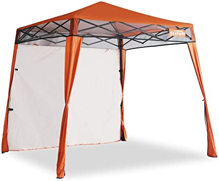 EzyFast Elegant Pop Up Beach Shelter, Compact Instant Canopy Tent, Patented Portable Sports Cabana, 7.5 x 7.5 ft Base / 6 x 6 ft top for Hiking, Camping, Fishing, Picnic, Family Outings (Orange)
