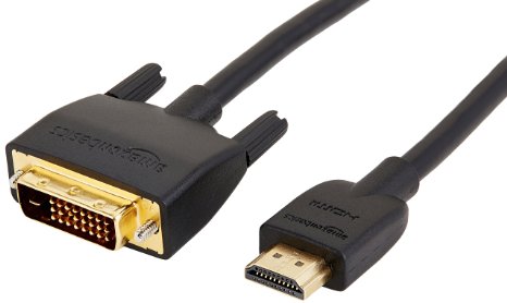 AmazonBasics DVI to HDMI Adapter Cable - 3 Feet Latest Standard