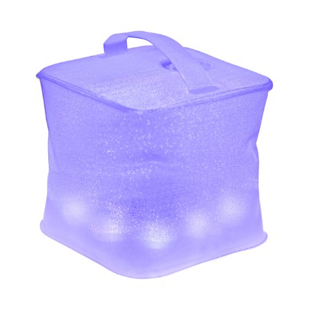 Ivation Inflatable Cube Solar Lantern, Waterproof IPX7 10-LED - Charges in Direct Sunlight & Requires No Batteries
