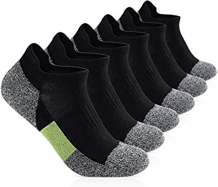 HETH Low Cut Running Athletic Socks, 6 Pairs No Show Sports Cushion Socks for Men and Women