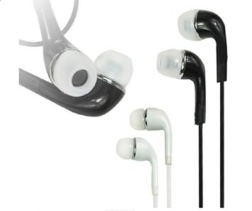 JustJamz 4 Pack Black and White in Ear Earphones Headphones with in-Line Mic and Volume Control (4 Pack)