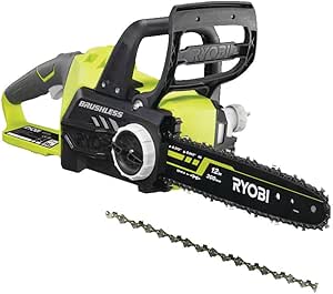 RYOBI 18 V ONE  Brushless Akku-Kettensäge OCS1830 (Schwertlänge 30 cm, Kettengeschwindigkeit 10 m/s, werkzeuglose Kettenspannung, inkl. 1 x Schutzhülle, 1 x Kettenöl, ohne Akku & Ladegerät im Karton)