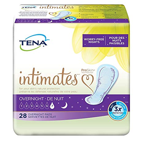 TENA Intimates Overnight Pads, Case/84 (3 Bags of 28)