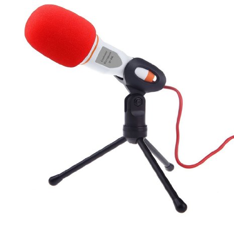 Buycitky Professional Condenser Sound Microphone with Stand for PC Laptop Skype Recording with Windscreen Sponge Sleeve