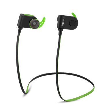 Magnetic Bluetooth Headphones, Leadtry V4.1 Wireless Sport Stereo In-Ear Noise Cancelling Sweatproof Headset with APT-X/Mic Running Gym Exercise Earphone for iPhone 6s Samsung S6 and Android Green
