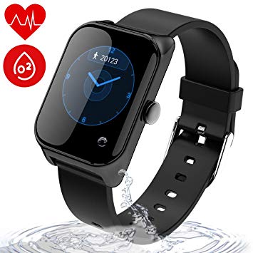 wonlex Fitness Tracker IP67 Waterproof for Swimming, Smart Watch with Blood Pressure, Sleep, Calorie and Heart Rate Monitor, Men and Women Activity Tracker for Android & iOS (Black)