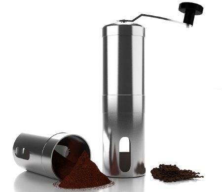 Top Rated Manual Coffee Grinder Maker Best Spice & Coffee Bean Grinder Stainless Steel Blades Adjustable Portable