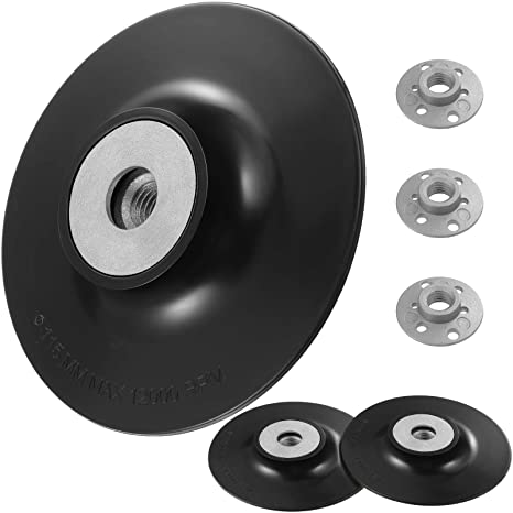 3 Pieces 4-1/2 Inch Sanding Disc Backing Pads Replacement Disc Backing Pads Sander Backup Pad with M14 Thread Lock Nut for Angle Grinder