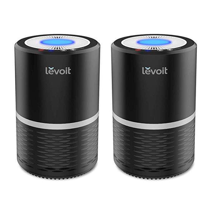LEVOIT LV-H132 Air Purifier for Home with True HEPA Filter, Odor Allergies Eliminator for Smokers, Dust, Mold, Pets, Air Cleaner with Night Light, US-120V, 2 Pack, Black, 2-Year Warranty