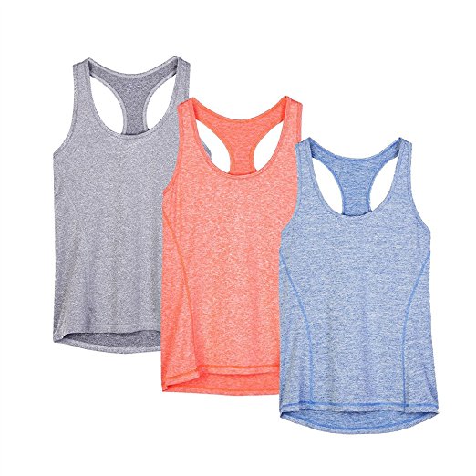 icyZone Activewear Running Workouts Clothes Yoga Racerback Tank Tops for Women