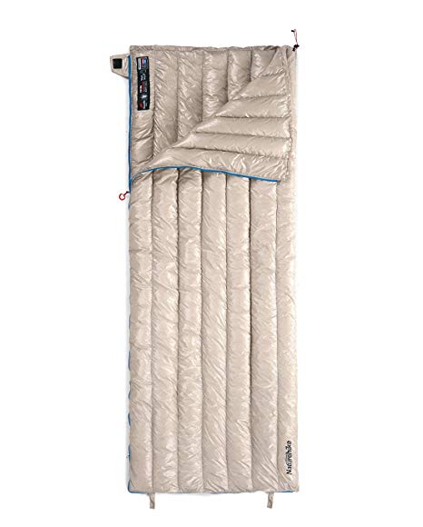 Naturehike Sleeping Bag Lightweight Compact 800 Fill Power Goose Down Sleeping Bag Compact Rectangular for Adults Outdoor Camping Hiking (Khaki)