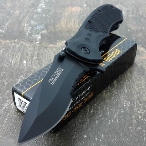 TAC FORCE BLACK TACTICAL Pocket Knife Folding Blade NEW!