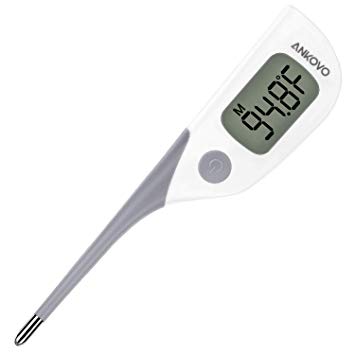 ANKOVO Medical Digital Thermometer Oral Rectal and Armpit for Baby Fast 8 Seconds Reading Waterproof with Fever Indicator FDA and CE Approved