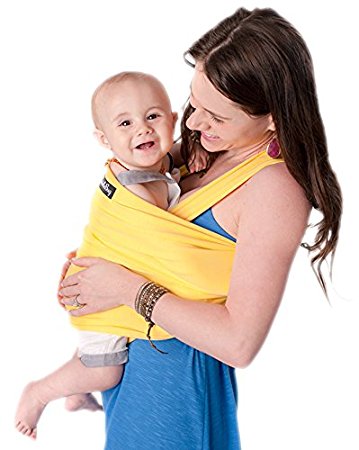 CuddleBug Baby Wrap Carrier | SLEEP DEEPER | CUDDLE MORE | FUSS LESS (Yellow)