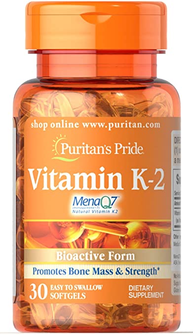 Puritan's Pride Vitamin K-2 (MenaQ7) 100 mcg-30 Softgels