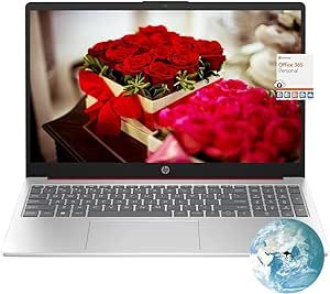 HP Flagship 15.6 HD Laptop Computer, Intel Quad-Core Pentium N200 (Beat i5-8250U), 8GB RAM, 128GB SSD, WiFi, Webcam, Fast Charge, HDMI, 1 Year Microsoft Office 365, Win 11, w/GM Accessory, Red