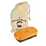 The Beardman Beard and Hair Brush with Cotton Bag for Men Palm - Soft