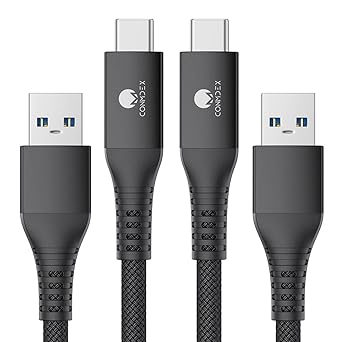 USB C Cable 10Gbps [2-Pack, 6.6ft] CONMDEX USB 3.1 Gen 2 Android Auto USB A to USB C Cable, 3A Type C Charger Fast Charging Data Transfer Cord for Samsung Galaxy S22 S21 S10 S9 Note 20 10, Black