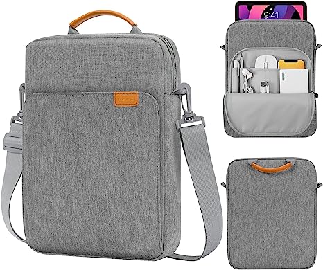 MoKo 9-11 Inch Tablet Sleeve Bag Fits iPad air 5 10.9" 2022, iPad Pro 11 M2 2022-2018, iPad 10th 10.9, Air 4 10.9, Tab S8 2022, Handle Carrying Case with Shoulder Strap, Dark Gray