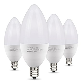 Albrillo E12 LED Bulb 5W, 40 Watt Candelabra Bulbs Equivalent, Chandelier Light, Ceiling Fan Lights, Warm White 2700K, 4 Pack