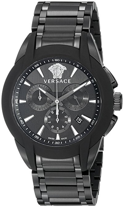 Versace Men's VQN070015 Character Analog Display Quartz Black Watch