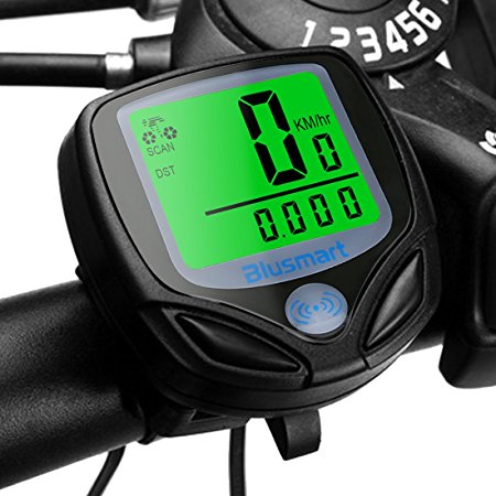 Blusmart Wireless Bike Computer Automatic Wake-up Backlight for Tracking Riding Speed and Distance, Waterproof