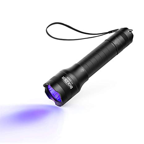 Anker Bolder UV flashlight Rechargeable, 380nm Ultraviolet Blacklight Detector for Dog Urine, Pet Stains and Fluorescence, Pocket-size LED Torch, IPX5 Water Resistant, 18650 Battery Included