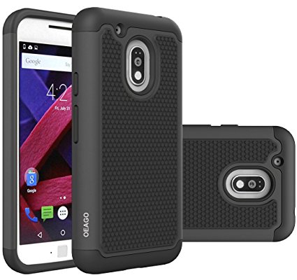 Moto G Play Case, OEAGO Moto G4 Play Case Cover Accessories [Shockproof] [Impact Protection] Hybrid Dual Layer Defender Protective Case Cover for Motorola Moto G Play / Moto G4 Play - Black