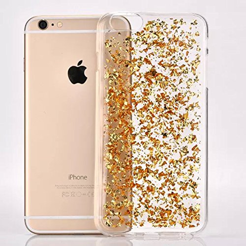 iPhone 6 Case doopoo  iPhone 6S Case Luxury Soft Bling Glitter Sparkle Hybrid Bumper Case with Liquid Infused with Glitter and Stars For Iphone 6Iphone 6S - Gold