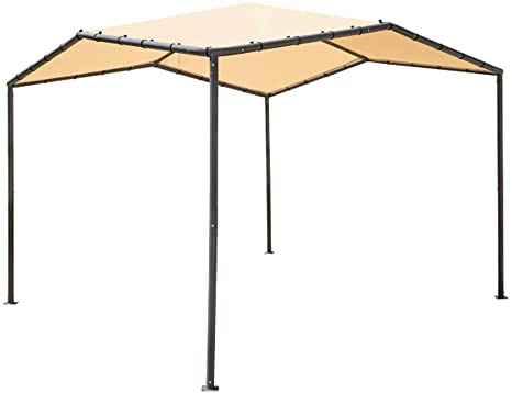 ShelterLogic 10' x 10' Pacifica Gazebo Canopy Charcoal Carbon Steel Frame and Marzipan Tan Water Resistant and Sun Protection Cover