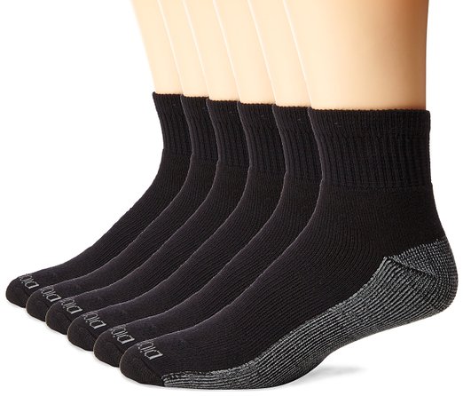 Dickies Men's 6 Pack Dri-Tech Comfort Quarter Socks