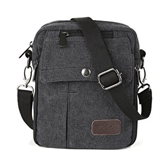 Zicac Men's Small Vintage Multipurpose Canvas Shoulder Bag Messenger Bag Purse