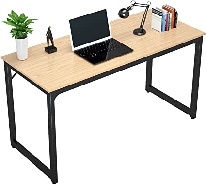 Foxemart 47” Computer Desk Modern Sturdy Office Desk PC Laptop Notebook Study Writing Table for Home Office Workstation, Natural