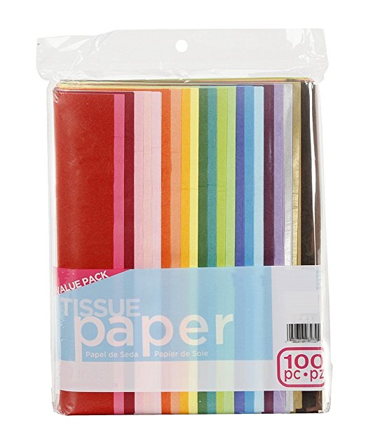 Darice DAR007TP026BA 100-Piece Tissue Paper, 20" x 26", Assorted Colors (Pack of 2)