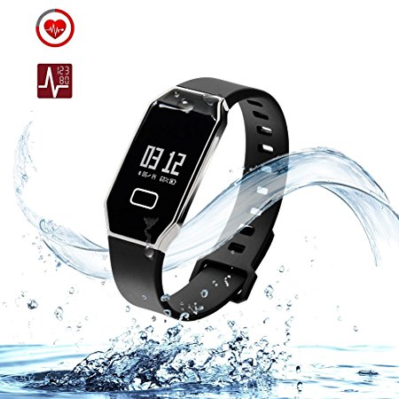 Sicotool Zinic-Alloy Blood Pressure & Heart Rate Smart Fitness watch,Bluetooth Call Remind Remote Self-Timer Calorie Counter Pedometer Sport Sleep Monitor Activity Tracker For Androids and iPhone
