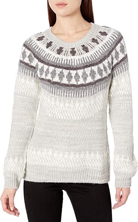 Lucky Brand Women's Bold Fairisle Crew Neck Sweater