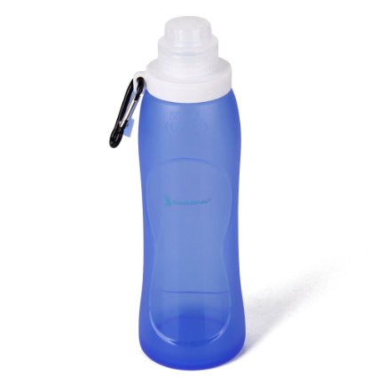 RockBirds Foldable Silicone Sports Water Bottle BPA Free FDA Approved 100 Food Grade Silicone Collapsible Unbreakable Leak Proof Reusable Ice Pack 17 Oz 500ml