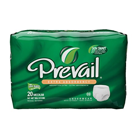 Prevail Extra Absorbency Incontinence Underwear, Medium, 20-Count