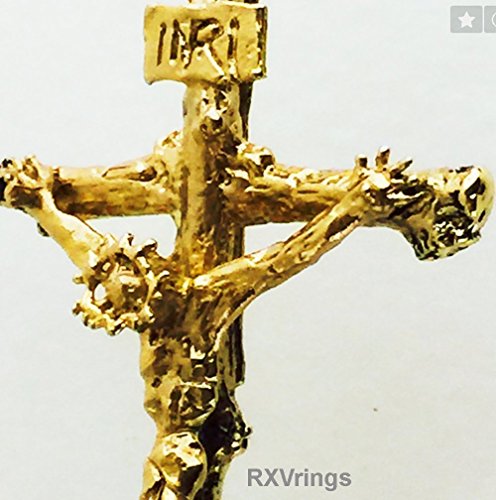 24k Gold, solid gold, Hand-carved Crucifix, Handmade by former Walt Disney Imagineer Ruben Viramontes One of a kind art Crucifix.