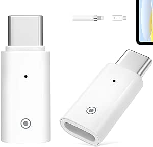 MoKo 2 PZS Adaptador de Carga USB-C Compatible con Apple Pencil 1ª Gen, USB-C a Apple Pencil Adaptador, Conector de Carga USB-C Macho a Hembra para iPad 10 & Apple Pen 1ª Gen, Sin Bluetooth, Blanco