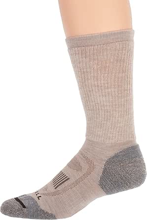 Merrell Men's and Women's Zoned Cushioned Wool Hiking Crew Socks-1 Pair Pack-Breathable Arch Support