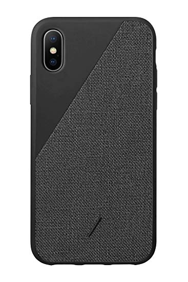 Native Union Clic Canvas Case - Premium Woven Fabric Cover - Compatible with iPhone X/XS (Slate)