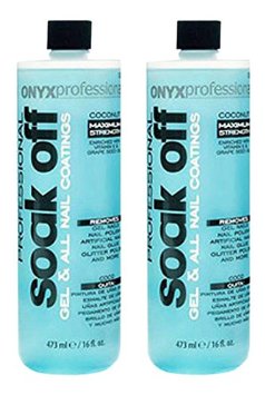 Onyx Professional Soak Off Coconut Scented Shellac & Gel Nail Polish Remover 16oz, 2 Piece